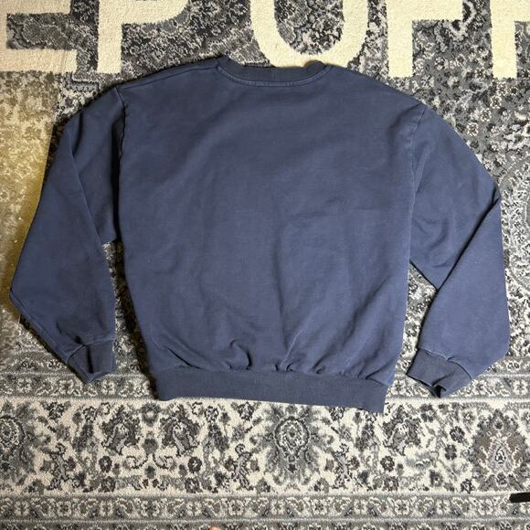 Minted New York Cafe Crew neck sweater men’s sz Medium Navy Blue Oversized Boxy - Picture 3 of 5